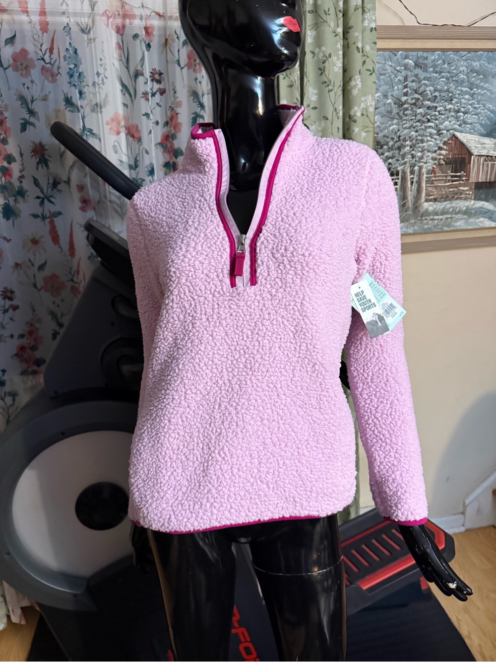 DSG Pink Sherpa Half-Zip Teddy Jacket for Kids